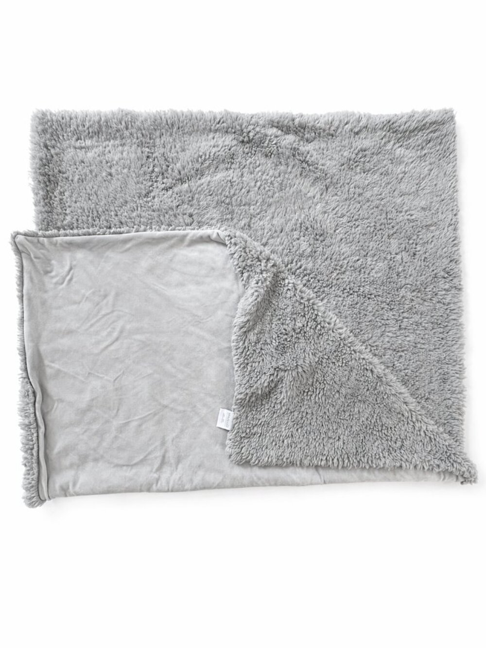 Restoration Hardware Baby Child Gray Velour Faux Fur Throw Blanket